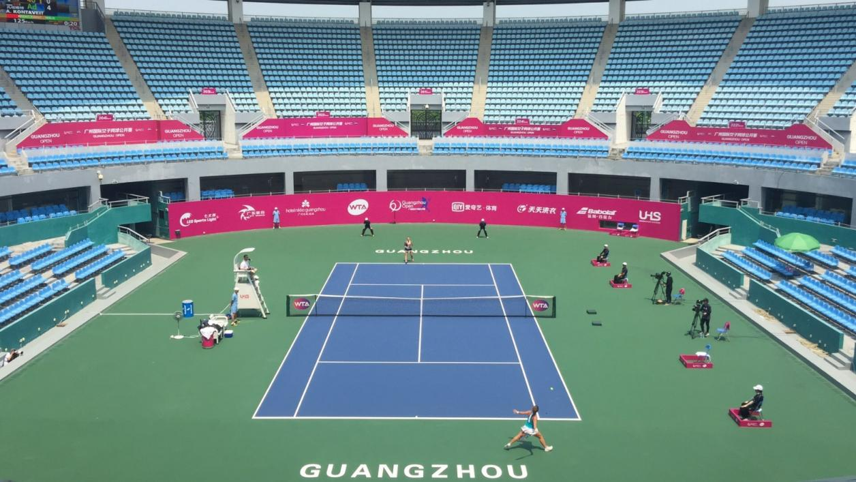 hard court tennis match at Guangzhou WTA