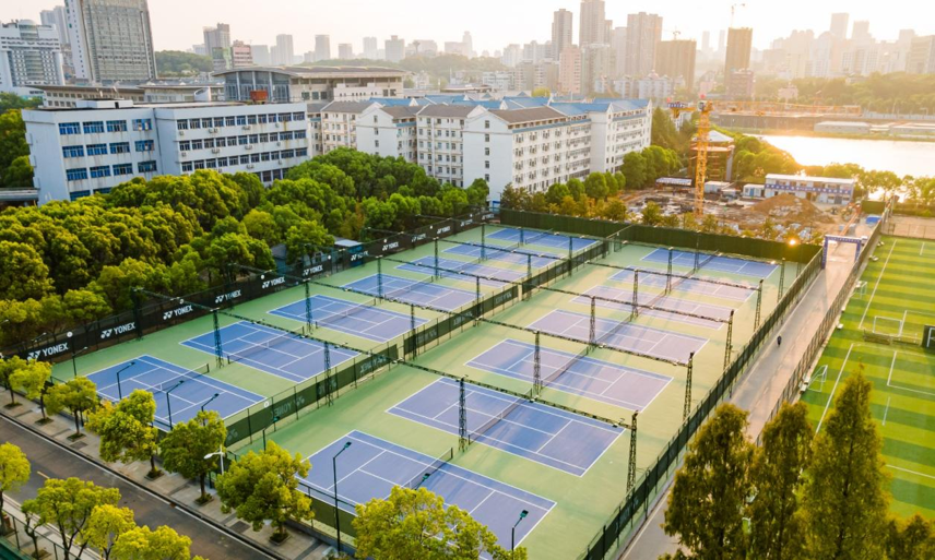 professional acrylic paint for multiple connected tennis court