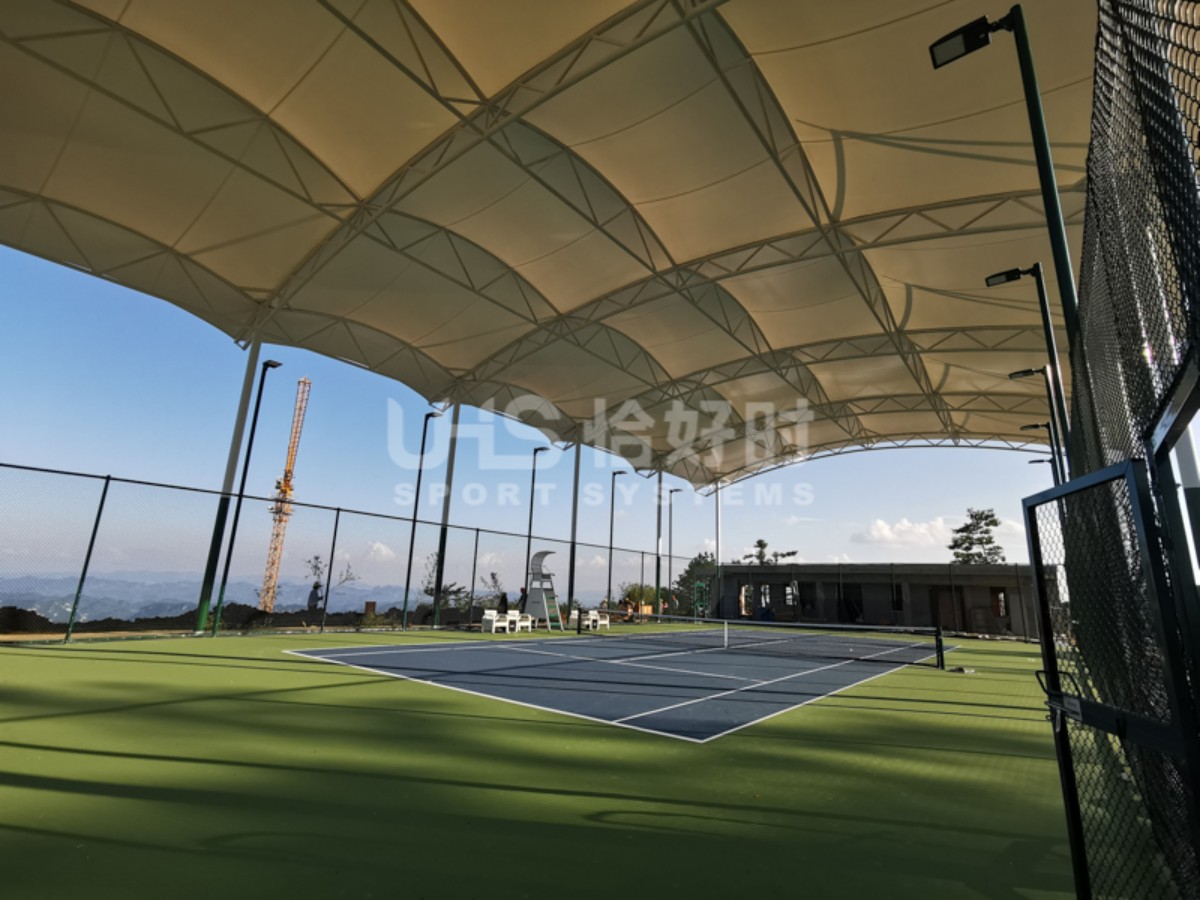 outdoor lighting system for tennis court actual photo