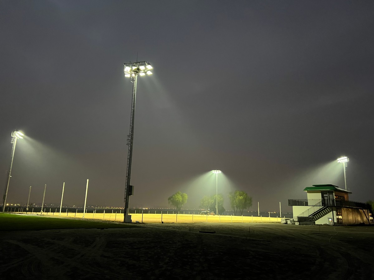 sports court lighting illuminated football court at night