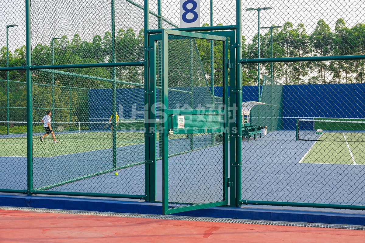 galvanized wire and mesh fencing for tennis court single open door