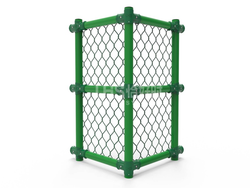 galvanized tennis court fence with wire mesh rendering