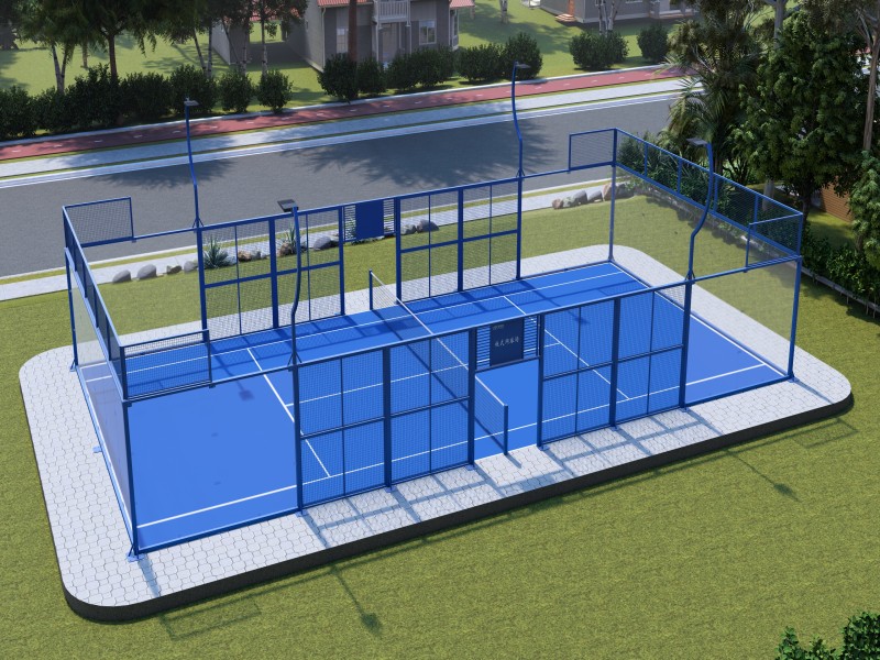 padel tennis court rendering