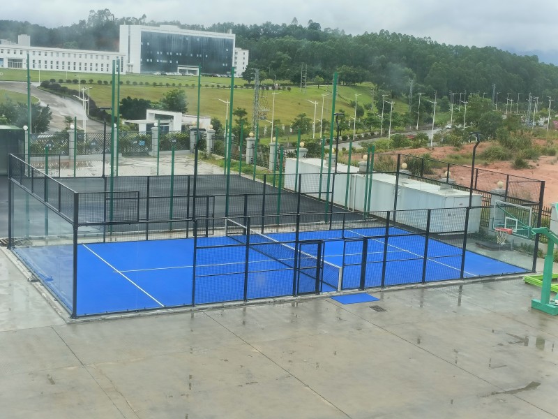padel tennis court on-site view