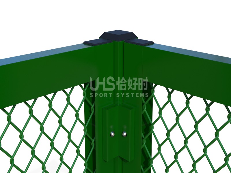 forest green color aluminum fence corner rendering