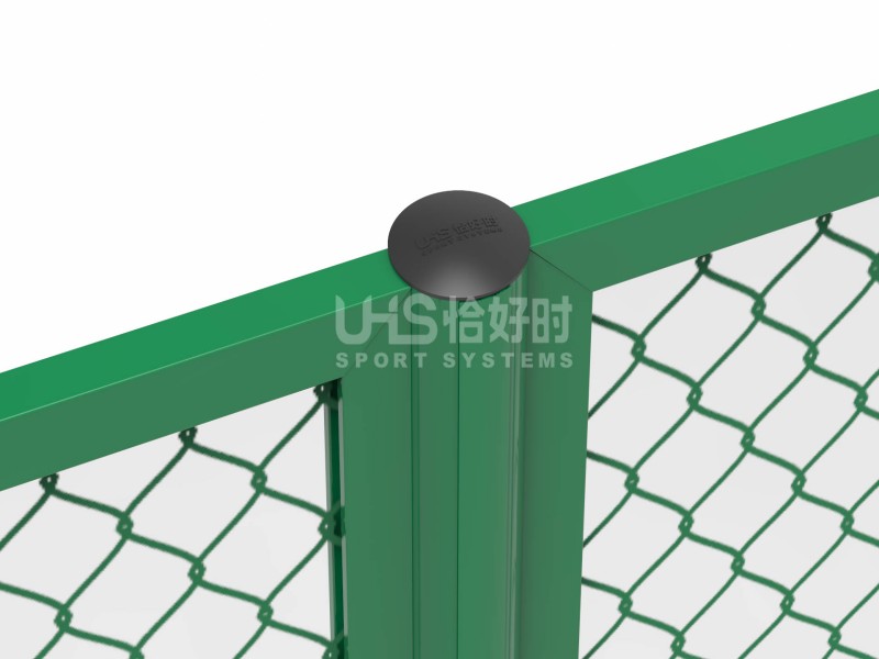 tennis court aluminum fence joint detail view