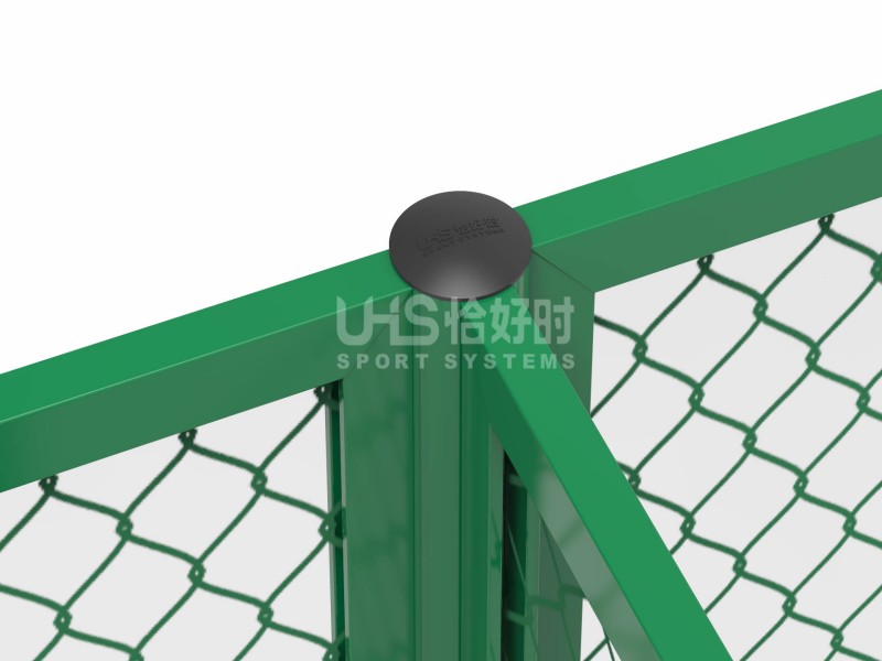 tennis court aluminum fence corner joint detail view