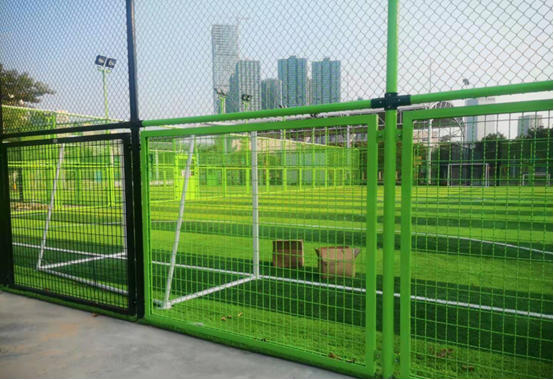 football field construction soccer goal photo