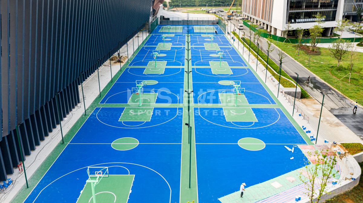 led sports light for multiple connected basketball courts