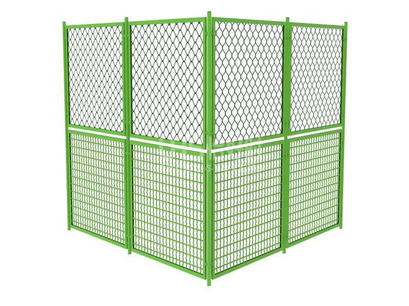 double-cell panel fence soccer field rendering