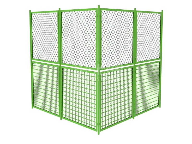 double-cell panel fence soccer field rendering