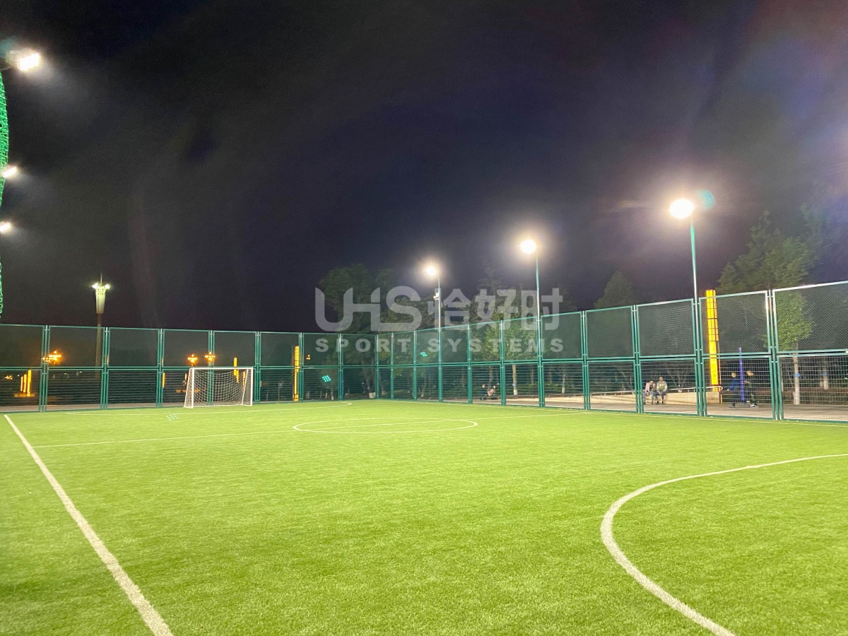 led illuminated court soccer field photo