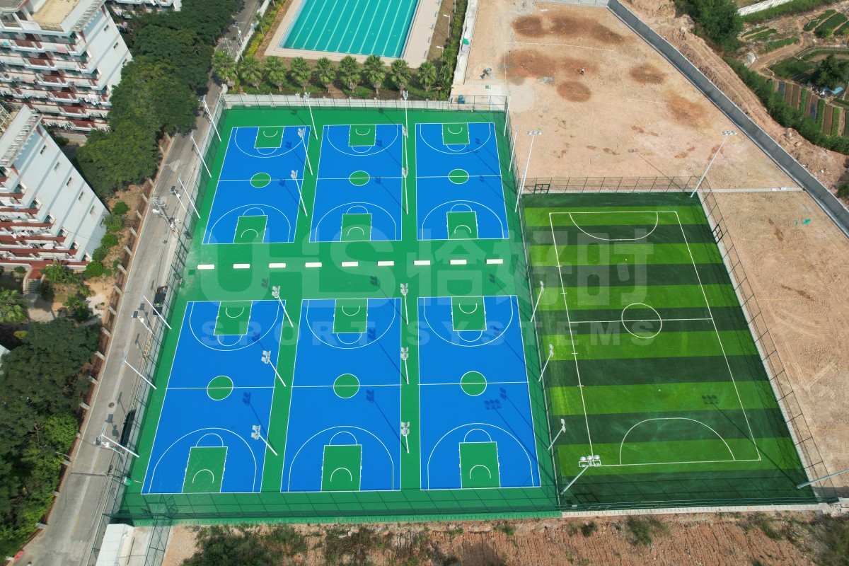 basketball chain link fence manufacturer multiple courts photo