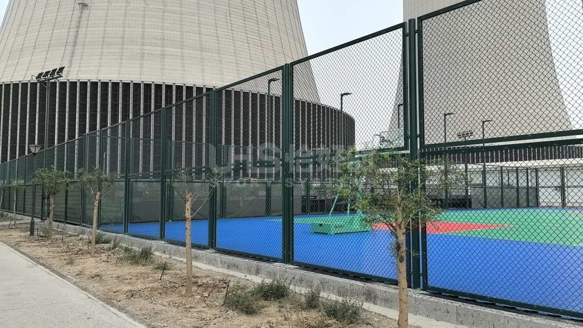 basketball court chain link fence on-site photo