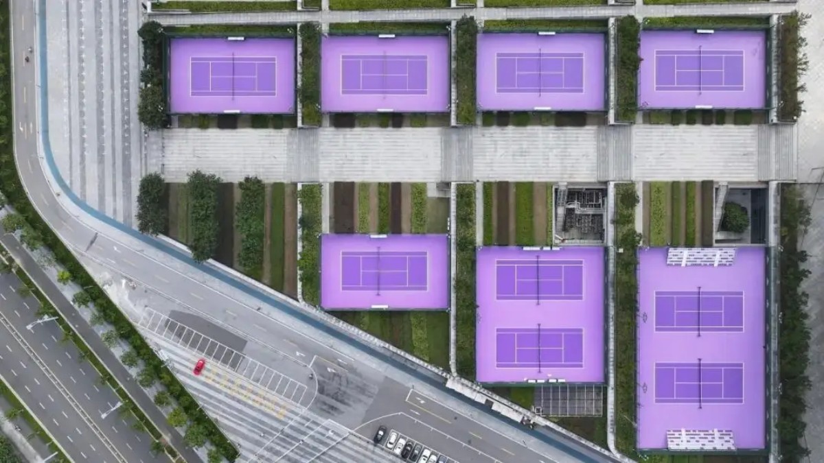 Suzhou Olympic Sports Center | Project Case 1 tennis hard court purple acrylic surface